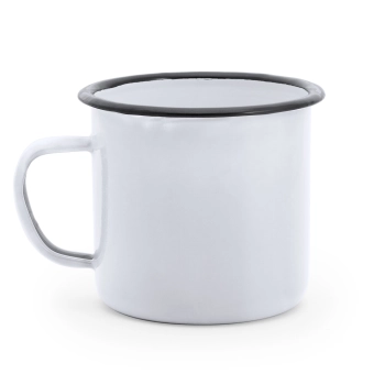 Kubek metalowy emailowany tradycyjny retro 380ml biały – odzież robocza Modern Company